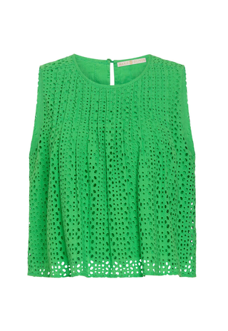 Eletta Top in Green Eyelet - Marie Oliver