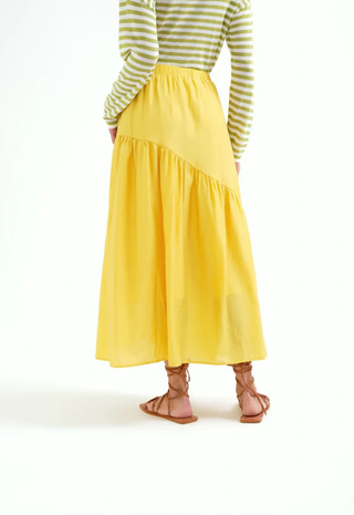 Long Yellow Skirt Asymmetrical Cut Compania Fantastica