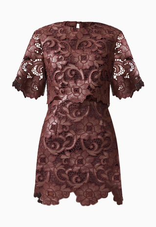 Novelle Top And Mini Skirt Set Chocolate Brown Elliatt