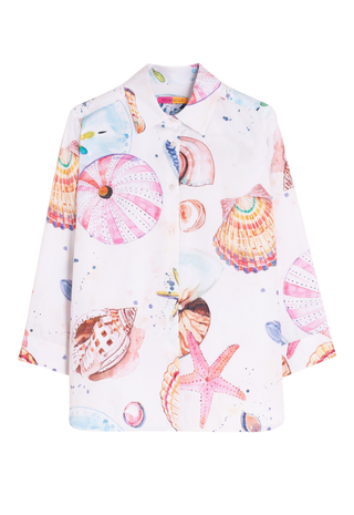White Shirt Seashell and Starfish - Vilagallo