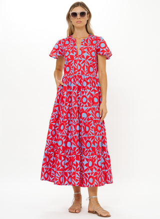 V-Neck Maxi Eclipse Red Oliphant