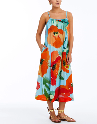 Solenn Midi Dress Red Poppy Mestiza