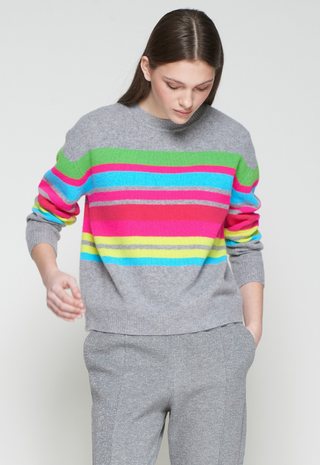 Knitwear Jersey Rayas Neon Grey Multi Vilagallo