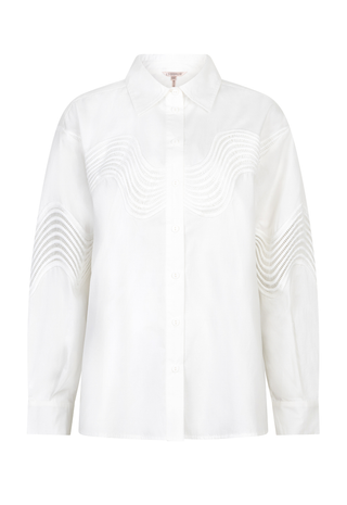 Blouse Lace Poplin Off White - Esqualo