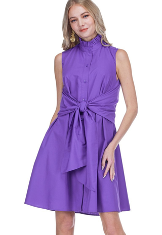 Back Wrap Dress Purple Jade