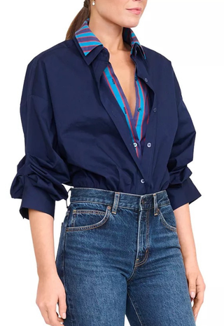 Uptown Bodysuit Navy/Potter Stripe Staud