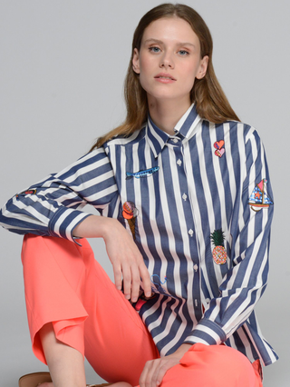 Shirt Isa Emb Az Stripe Vilagallo