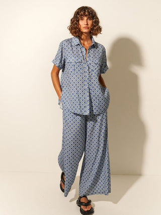 Zuri Shirt Blue Geo Kivari