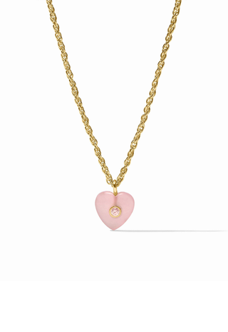 Heart Delicate Necklace Pink Quartz Julie Vos