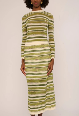Waverly Knit Skirt Green Space Dye Love The Label