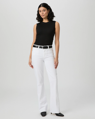 High Rise Laurel Canyon 32" W/ Raw Hem Crisp White Paige