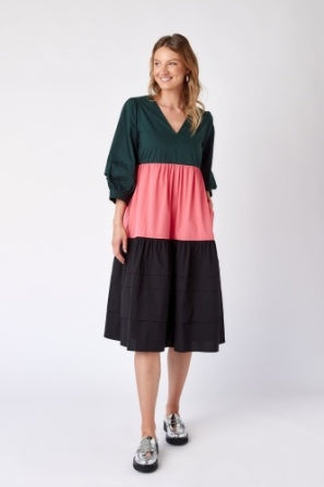 Wylie Dress Cosmos Colorblock Crosby