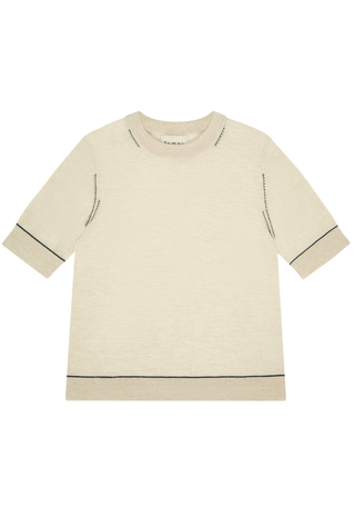 Contrast Stitch T-Shirt Sandstone Jumper 1234