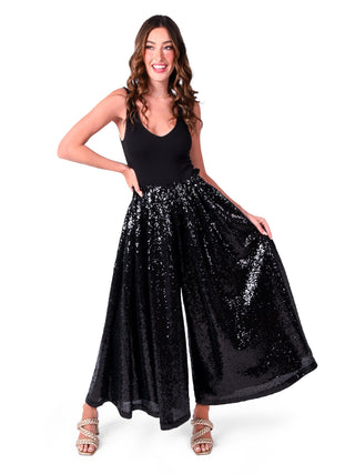 Palazzo Pant Black Sequin