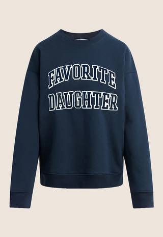 The Embroidery Collegiate Sweatshirt Navy/White Favorite Daughter