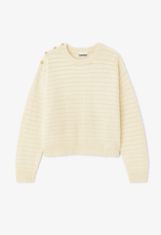 Cotton Wool Sweater Cloud Cream Ganni
