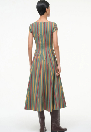 Short Sleeve Wells Dress Trailblazer Stripe STAUD