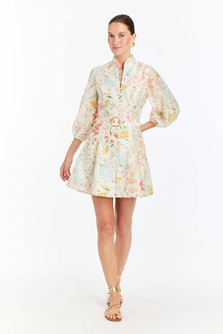 Valencia Mini Dress Ivory/Floral Mestiza
