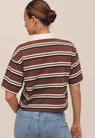 Crop Polo Tee Rugby Stripe Bella Dahl
