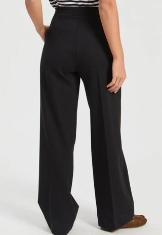 Black Roma Knit Straight Leg Pants Vilagallo