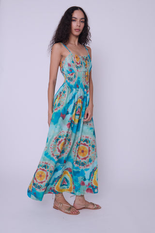 Margaux Dress Canary Tie Dye Print Love The Label