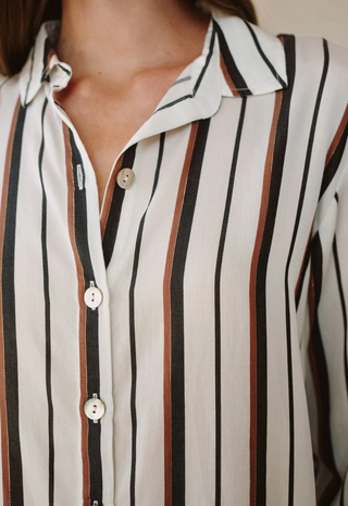 Boyfriend Button Down Autumn Stripe Bella Dahl