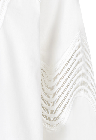 Blouse Lace Poplin Off White - Esqualo