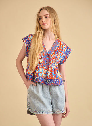 Lola Top Tapestry Floral Hunter Bell